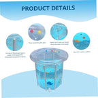 Kiddie Pool 29.5x31.5in Inflatable Baby Pool Cartoon Pattern Baby Swimming with Drainage Transparent Sealed PVC Cooling Toddler for Hot Days &