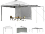 KAMPKEEPER 10x10 Easy Pop Up Canopy Tent with Sidewalls, Instant Outdoor Shade Shelter with Removable 10FT Sun Walls, Quick Setup Waterproof and UV-Resistant for Patio (White, 2 sidewall)