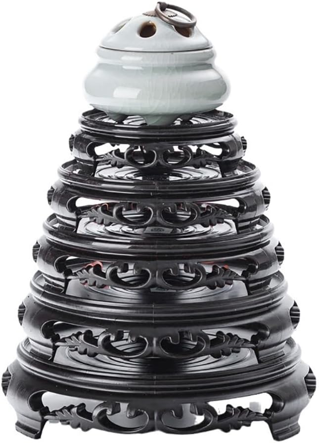 GOLDY&WENDY 7 Inch Round Vase Planter Display Stand Handmade Oriental Home Decoration Base Pedestal