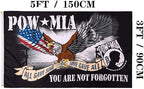 Jayus Eagle Pow Mia Flag Double Sided 3x5 Outdoor-Vivid Colors polyester 220D 3Ply Pow Flags Banner- You Are Not Forgotten Prisoner of War Mia Flag with 2 Grommets