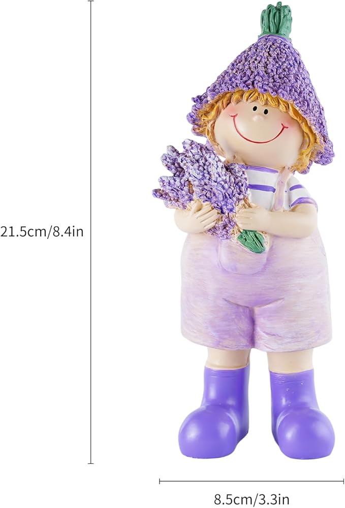 Lavender Series Resin Garden Statues - Couple Boy & Girl Decor, Ideal for Outdoor Patio, Lawn, Garden & Indoor Valentine's Day Home Decor, Ideal Gift for Mom, Dad & Friends