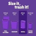 FORID Small Trash Bags 4 Gallon for Bathroom - Extra Thick Colored Garbage Bags Unscented,Strong Plastic Wastebasket Can Liners for Home Bedroom Office and Car,150 Bags Multi Colored