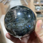 6-7CM/2.36-2.76inch Natural Crystal Ball Labradorite Sphere Moonstone Stone Crafts Polished Decorative Sphere Reiking Healing Crystals Ball Stone Fengshui Home Decoration (Labradorite, 60-70mm)