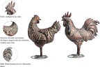 Metal Chicken Yard Decor, Farmhouse Metal Rooster Hen Yard Art, Outdoor Chicken Garden Statues, Antique Copper Hen and Rooster Sculptures Ornament for Backyard Patio Lawn Home Kitchen Decorations