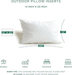 Codi Outdoor Lumbar Pillow Inserts 12x20 Set of 2, Water Resistant Throw Pillows Insert for Patio Furniture