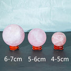 4-5CM/1.58-1.97inch Natural Pink Crystal Ball Labradorite Sphere Moonstone Stone Crafts Polished Decorative Sphere Reiking Healing Crystals Ball Stone Fengshui Home Decoration (40-50mm, Pink Crystal)