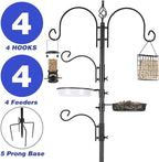 ERYTLLY Bird Feeding Station Kit Bird Feeder Pole Wild Bird Feeder Hanging Kit Planter Hanger Multi Feeder Hanging with Metal Suet Feeder Bird Bath for Attracting Wild Birds