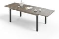 Sophia & William Expandable Patio Dining Table, Extra Large 99.2" L x 35.5" W Outdoor Dining Table for 6-10 Person Metal Rectangular Patio Table with E-Coating for Garden Porch Deck, Brown