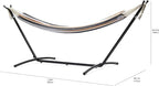Amazon Basics Double 2 Person Heavy Duty Hammock with Space Saving Steel Stand and Carrying Case, 470lb Capacity, Multi Color, 118 x 46 x 39 inches