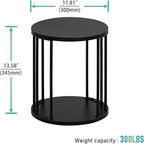 HDANI Small Round Wooden Step Stool for Kids Adults, 300lbs Load Capacity Garden Stool, Non-Slip Small Stool for Plant Stand, Kitchen, Bathroom and Bedroom, Black