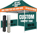 Custom Canopy Tent 10x15 with Logo- Pop Up Canopy Tent Packages for Outdoor and Trade Show Events - Nano-Grade Water Repellent Heavy Duty (1 Full Wall + 2 Half Wall)