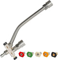 Hourleey Foam Cannon Dual-Connector Accessory, Pressure Washer Double Tip Attachment for Soap Cannon with 5 Power Washer Sprayer Nozzles, 1/4" Quick Connect, 4000 PSI