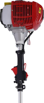 Handheld Sweeper 52CC 2 Stroke Gasoline Power Sweeper Outdoor Sweeping Broom 2.3HP Walk Behind Sweeper Cleaner 23.5'' Turf Lawns Driveway Grass Sweeping Cleaning Tool