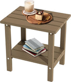 OTSUN 2-Tier Small Patio Tables for Outside or Indoor(Latte Brown)