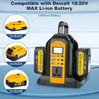 350W Power Inverter Compatible with Dewalt 20v Battery 2-Ports DC 20V to AC 110-120V Pure Sine Wave Battery Inverter with LED Light, 3 USB-A Port,1 Type-C Port,1DC Port for Camping Emergency