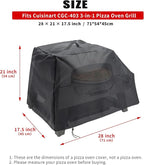 Kingling Pizza Oven Cover for Cuisinart CGC-403 3-in-1 Pizza Oven Grill, Waterproof Outdoor Grill Cover - 28''L x 21''W x 17.5''H
