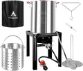 36QT Turkey Fryer Kit, Waterproof Cover & 12-inch Skimmer, 55,000BTU Propane Burner Stove, Aluminum Turkey Fryer Pot, Outdoor Deep Fryer, Crawfish Boiler with Basket