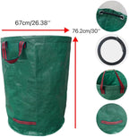 3-Pack 72Gallons Reusable Yard Waste Bags,Leaf Bags,Heavy Duty Garden Bags(26"D x 30"H) With 4 Handles,and With Gardening Gloves,For Lawn Yard Pool Plant Trash Trimming etc..