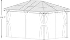 Grand Patio 10'x13' Gazebo Outdoor Hardtop Polycarbonate Gazebo Canopy with Netting and Curtains for Garden, Patio, Backyard