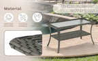 Swivel Patio Chairs sofa Set of 5 with 6" Thick Cushion - Wicker Outdoor Swivel Rocker Patio Chair ,Sofa/Glass coffee table, High Back Comfortable Outdoor Glider Chairs - Grey Wicker | Blue Cushions