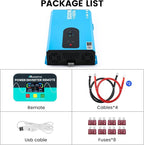 5000W Pure Sine Wave Inverter 12V DC to 110V/120V AC with WiFi Smart Control, Timer, LCD Display, 4 AC Outlets, USB Port & Terminal Block for RV, Truck, Off-Grid Camping