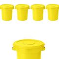 20 Gallon Trash Can With Lid Round Ingredient Storage Containers Recycling Bin Kitchen Garbage Can Office Garbage Can Trash Barrel Plastic Barrel Yard Waste Bin Outdoor Trashcan (5, Yellow)