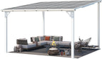AECOJOY 12' x 12' Gazebo in White, Large Outdoor Wall Mounted Gazebos on Clearance, Patio Lean to Gazebo Metal Awnings for Decks,Patio, Porch, Backyard and More