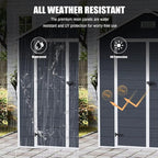 6x6 FT Outdoor Storage Shed with Floor and Window, Waterproof Resin Garden Tool Sheds w/Lockable Door, Vents & Sloped Roof, All-Weather Plastic Tool House for Patio, Backyard, Lawn, Dark Gray