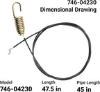 946-04230B Auger Clutch Cable for Cub Cadet Craftsman MTD Troy-Bilt Snow Blower Replaces 746-04230 746-04230A 946-04230A 946-04230 746-04230B