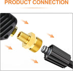 GASHER 2Pcs Brass M22 Pressure Washer Fitting,M22-14mm Male x 1/4"NPT Male Thread Fittings,For Pressure Washer Hose