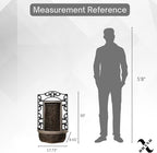 30" Wall Mounted Water Fountain – Indoor Outdoor, Black Stone Finish, Cascading Waterfall Decor