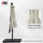 ABCCANOPY 10FT Cantilever Umbrella Offset Hanging Patio Umbrella with Base Stand Rotate and Tilt，Suitable for Garden, Lawn, Backyard（Light Beige）