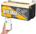 Power Queen LiFePO4 Battery 36V 100Ah, Bluetooth Lithium Battery 15000+ Cycles, Group 8D,Low Temp Protection for 36V-72V Electric Outboard Motors, Marine, Golf Cart E-Z-GO TXT, Off-Grid, Home Energy