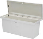 Taylor Made Stow 'N Go Small Fiberglass Dock Box, White (24"H x 54"W x 22"D) – Fiberglass construction, UV gelcoat finish, stainless steel lockable latch and hardware – 2020108652