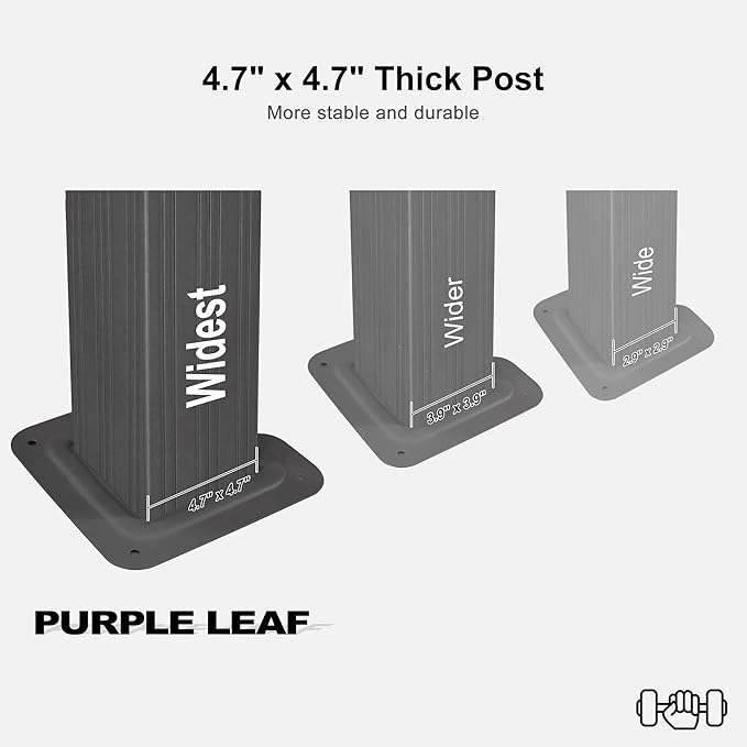 PURPLE LEAF 10' X 14' Permanent Hardtop Gazebo Aluminum Gazebo with Galvanized Steel Double Roof for Patio Lawn and Garden, Curtains and Netting Included, Grey