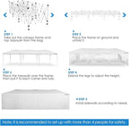 OASISHOME 10'x30' One Push Setup Pop-Up Canopy Tent with 8 Removable Sidewalls,Carry Bag,Waterproof Commercial Gazebo for Weddings/Outdoor Events, Heavy-Duty Frame(White, 10x30(One Push Setup))