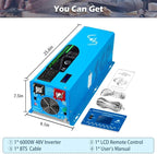 SUNGOLDPOWER UL1741 6000W 48Vdc Pure Sine Wave Inverter Low Frequency 240Vac Input 120Vac/240Vac Output Split Phase with Battery Charger Off-Grid 18000W Peak