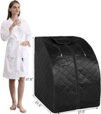 ZONEMEL Portable Infrared Sauna, 1 Person at Home Full Body Sauna, Individual Home Spa Tent with Heating Foot Pad, Upgraded Sauna Chair (L 27.6’’ x W 31.5’’ x H 37.8’’, Black)