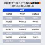 WA6531 Replacement Spool Cap Covers Compatible with Worx WA0010 WG155 WG163 WG180,String Trimmer Replacement Worx Spool Cap Covers -4Pack