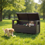 60 Gallon Plastic Resin Weather Resistant Outdoor Backyard Patio Storage Deck Box (Non-Brushed Brown)