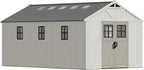 Devoko 10 x 16 FT Resin Outdoor Storage Shed, Extra Large Plastic Shed with Skylight, Floor and Lockable Door, Storage Bike, Tools, Lawn Mower for Garden, Backyard, Patio, Beige