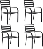 Outdoor Dining Chairs Set of 4, Aluminum Frame Stackable Patio Dining Chairs with Armrest, Wrought Iron Patio Bistro Chairs for Lawn, Backyard, Garden, Porch
