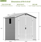 Patiowell 6 x 6 FT Outdoor Storage Shed with Lockable Door & Floor - Resin Garden Tool Shed with Window, Waterproof Easy Assembly for Backyard, Lawn Equipment, Patio Furniture Storage (Light Grey)