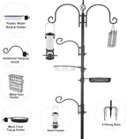ERYTLLY Bird Feeding Station Kit Bird Feeder Pole Wild Bird Feeder Hanging Kit Planter Hanger Multi Feeder Hanging with Metal Suet Feeder Bird Bath for Attracting Wild Birds