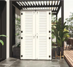 66 Cu.ft Vertical Storage Shed, Waterproof Polyethylene Resin Outdoor Storage with Floor for Garage, Pool, Bike, Garden