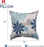 Outdoor Pillows, Pack of 2 Waterproof Decorative Throw Pillows with Inserts, 18”x18” Square Pillows for Bed, Couch, Sofa and Patio Furniture