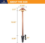 Gardenreet Brass Path Lights Copper, Low Voltage LED Landscape Pathway Lights, 12V Outdoor Waterproof Landscape Lighting(Hat) for Walkway Driveway Garden Yard Without G4 Bulb