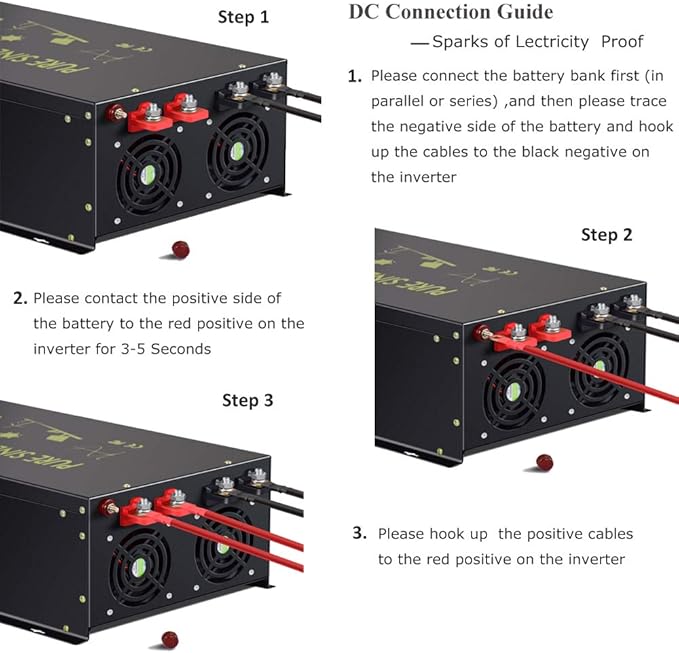 WZRELB Pure Sine Wave 7000W (14000W Surge) 12V Power Inverter DC to AC Power - Solar, RV (RBP-700012)