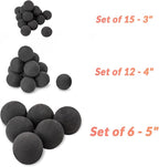 Skyflame Ceramic Balls, Set of 15 Round Fire Stones Set for Indoor and Outdoor Fire Pits or Fireplaces Accessory, 3 Inch, Black