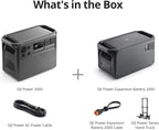 DJI Power 2000 Portable Power Station, Expansion Battery, 2048Wh LFP Battery, 3000W Stable Output, Expandable to 22,528Wh, Home Backup, RV, Off-Grid, Outdoor, Easy Transport